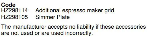 SIEMENS ER6A6PD70D Ceramic Gas Hob Instruction Manual - Accessories