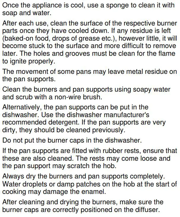 SIEMENS ER6A6PD70D Ceramic Gas Hob Instruction Manual - Cleaning