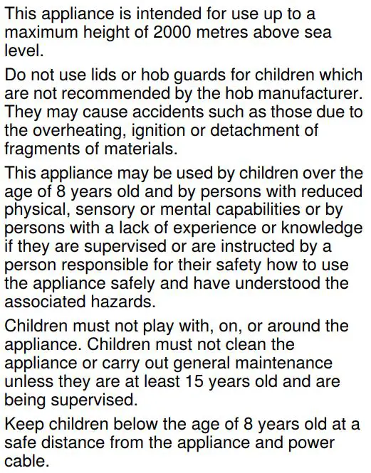 SIEMENS ER6A6PD70D Ceramic Gas Hob Instruction Manual - Intended Use