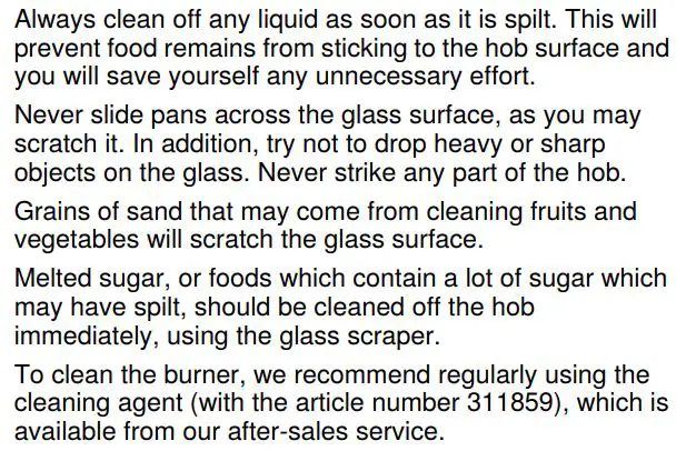 SIEMENS ER6A6PD70D Ceramic Gas Hob Instruction Manual - Maintenance