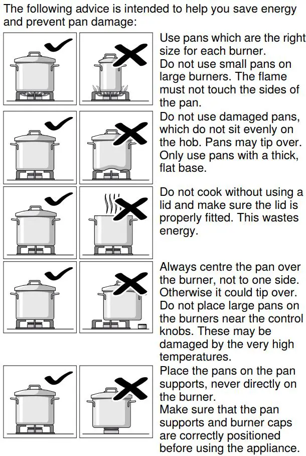 SIEMENS ER6A6PD70D Ceramic Gas Hob Instruction Manual - Precautions for use