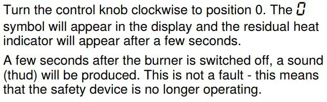 SIEMENS ER6A6PD70D Ceramic Gas Hob Instruction Manual - Switching off a burner