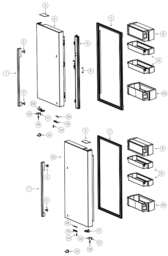 FISHER-PAYKEL-RF605QDVX2-FP-AA-538L-Quad-Door-Refrigerator-Stainless-Steel-fig-2