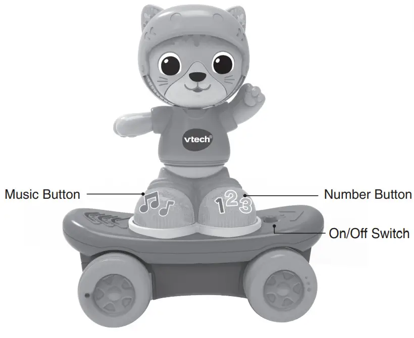 vtech Pull Back Skater Cat - Figure 1
