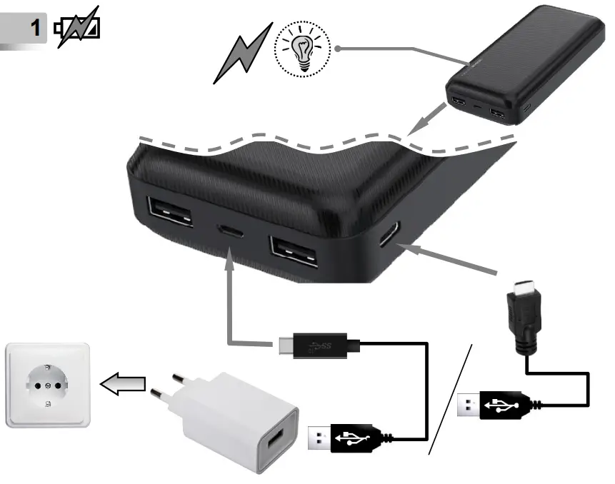 gembird PB20-02 20000 mAh Power Bank - fig 1