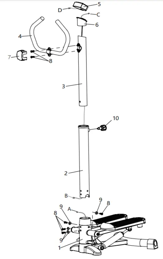 Kmart 43236046 Upright Cardio Steppe - Exploded Drawing