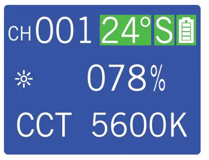 genaray TIR-1X1B Bright Beast 1×1 Bi-Color Panel User Manual - CCT MODE