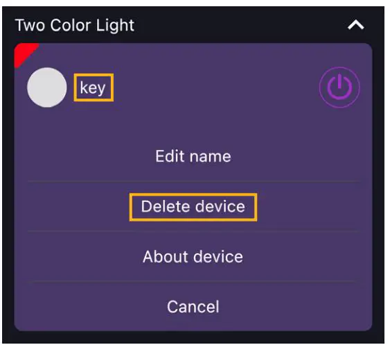genaray TIR-1X1B Bright Beast 1×1 Bi-Color Panel User Manual - DELETING A DEVICE