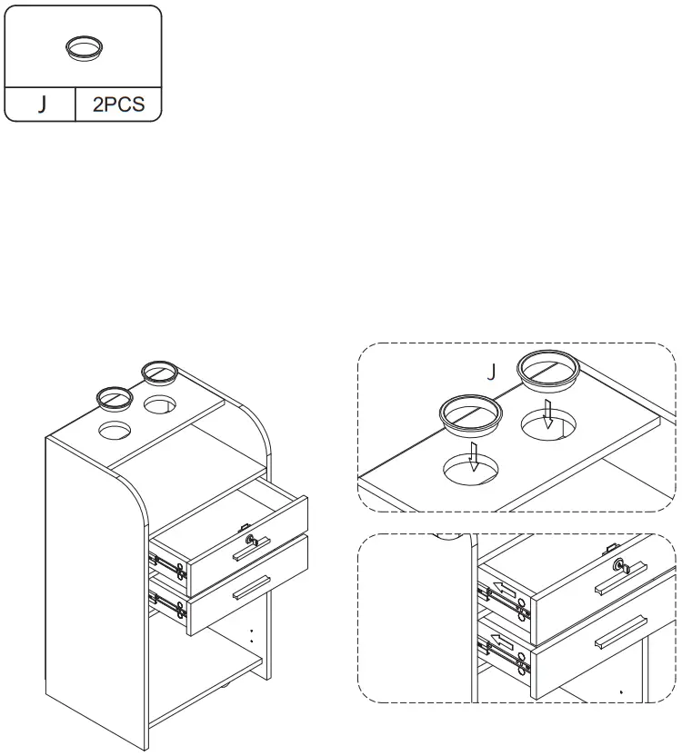 JAXPETY MR11Y0180 Barber Stations Storage Cabinet with Drawer - ASSEMBLY 10