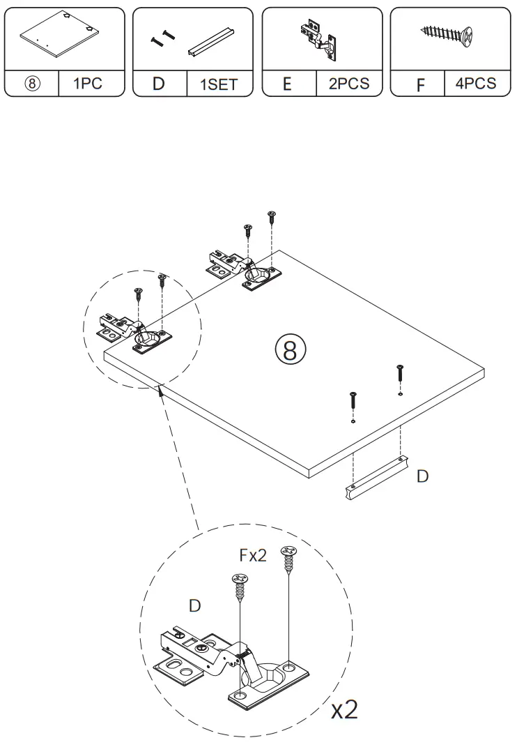 JAXPETY MR11Y0180 Barber Stations Storage Cabinet with Drawer - ASSEMBLY 11
