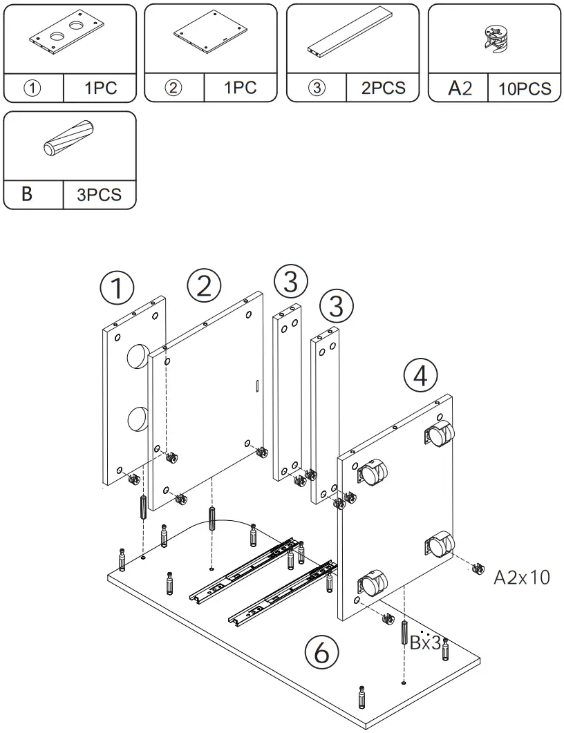 JAXPETY MR11Y0180 Barber Stations Storage Cabinet with Drawer - ASSEMBLY 3