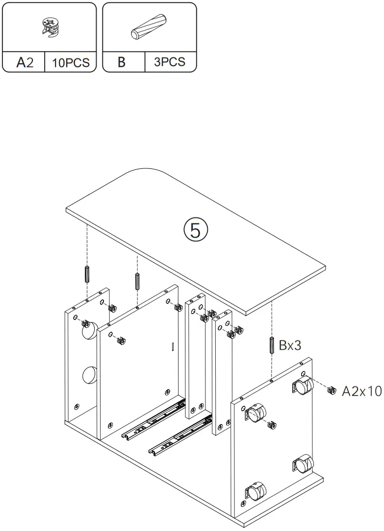 JAXPETY MR11Y0180 Barber Stations Storage Cabinet with Drawer - ASSEMBLY 4