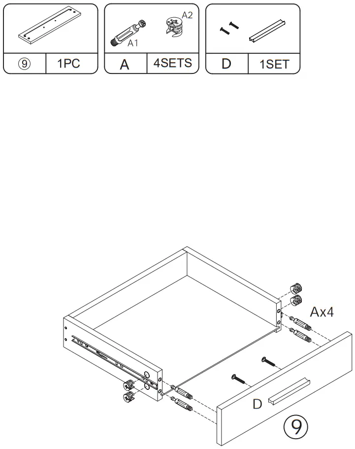 JAXPETY MR11Y0180 Barber Stations Storage Cabinet with Drawer - ASSEMBLY 9