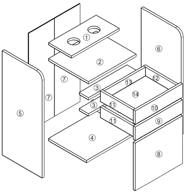 JAXPETY MR11Y0180 Barber Stations Storage Cabinet with Drawer - Discription