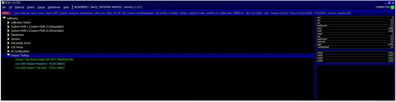 Syvecs TinyDash Compact and Powerful Display - setting 20