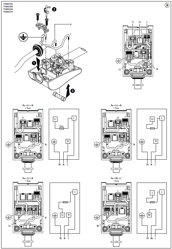 bticino 75005000 Zucchini Plug 16A with Selection Phase 3