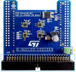 ST UM2879 X NUCLEO LED12A1 LED Driver Expansion Board Based - Components