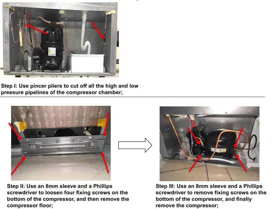 Disassembly of compressor chamber
