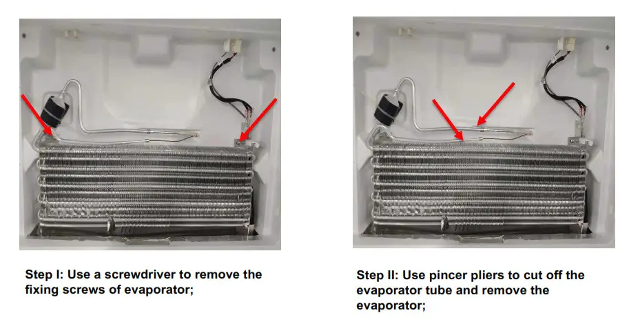 Disassembly of the fin evaporator