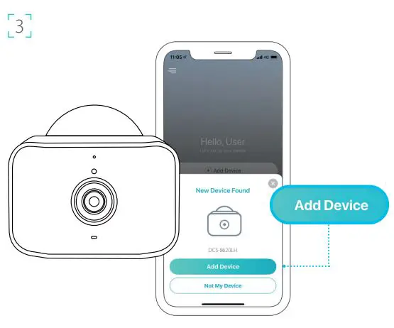 D-Link DCS-8620LH 2K QHD Outdoor Wi-Fi Camera User Guide - Add Device
