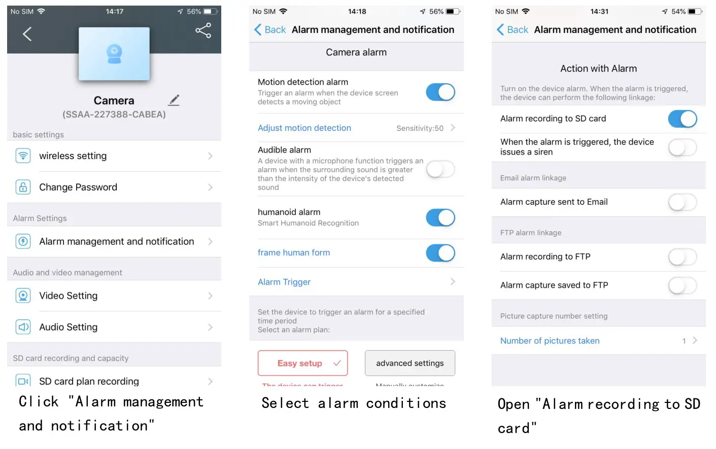 Shenzhen C Tronics CTIPC-285C Ctronics IP Camera - Set micro SD card alarm recording