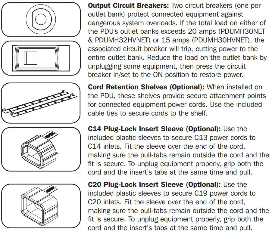 TRIPP LITE PDUMH30NET 120V 50-60 Hz Input and Output Owner's Manual - Features