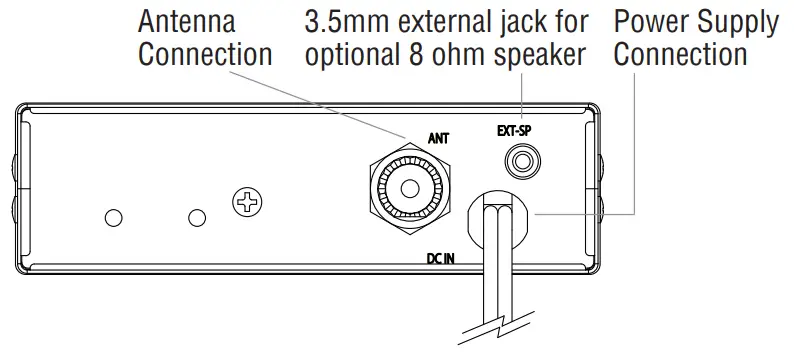 oricom UHF028 80 Channel UHF Radio - Rear View