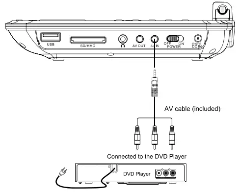 Connection to the external audio amplifier