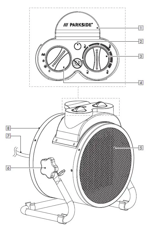 PARKSIDE PKH 3000 B1 Ceramic Fan Heater fig 1