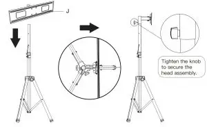 Secure the Head Assembly with TV Plate to Pole Assembly