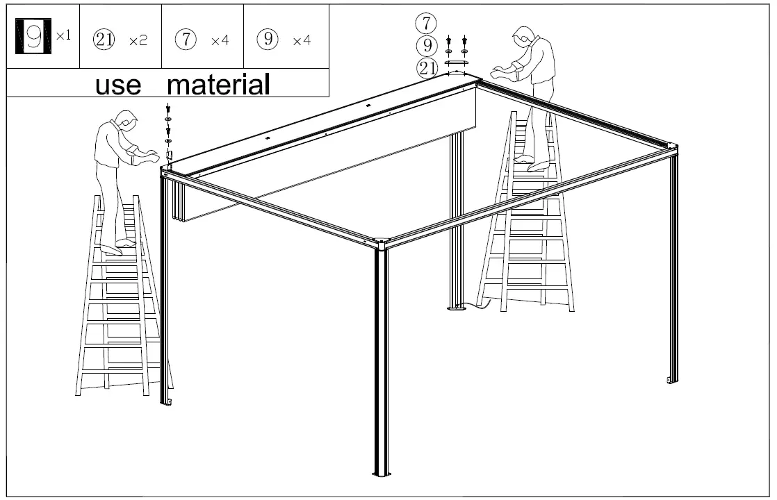 DANCOVER Pergola Gazebo San Fernando 3x3m 3x4m and 4x4m-12