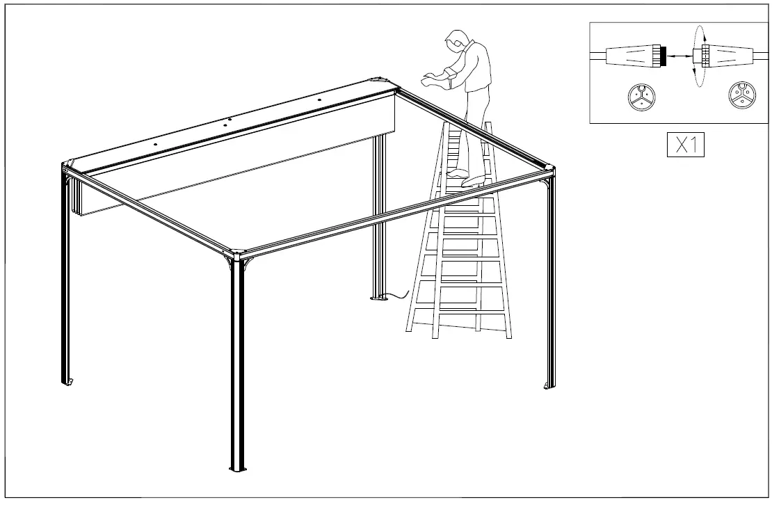 DANCOVER Pergola Gazebo San Fernando 3x3m 3x4m and 4x4m-15