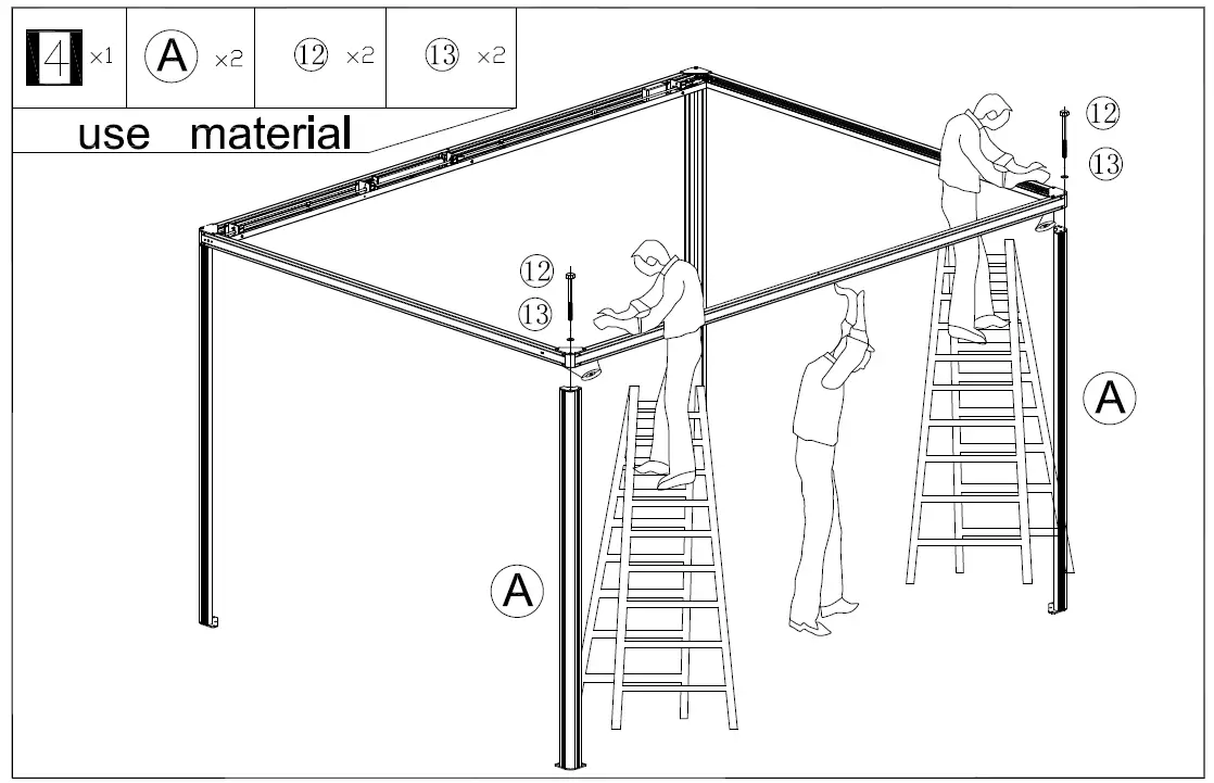 DANCOVER Pergola Gazebo San Fernando 3x3m 3x4m and 4x4m-7