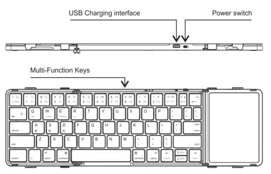 Shenzhen Donar Electronic Technology BT1503 Foldable Bluetooth 5.1 Keyboard - figure 1
