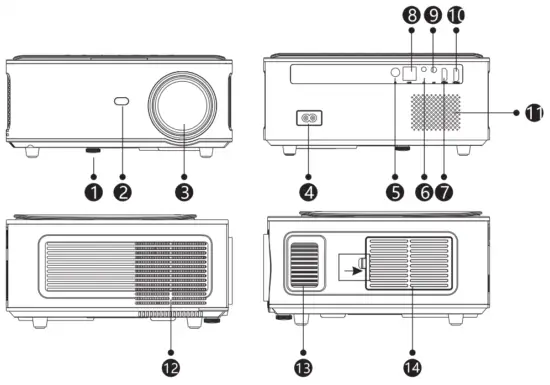 DBPOWER RD 828 Full HD 1080P Projector - fig1