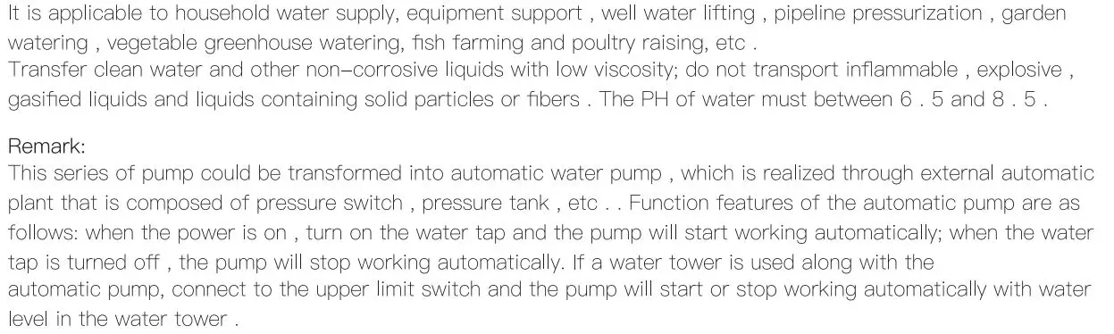 TOPSHAK TS-WP2 Garden Water Pump User Manual - Applications