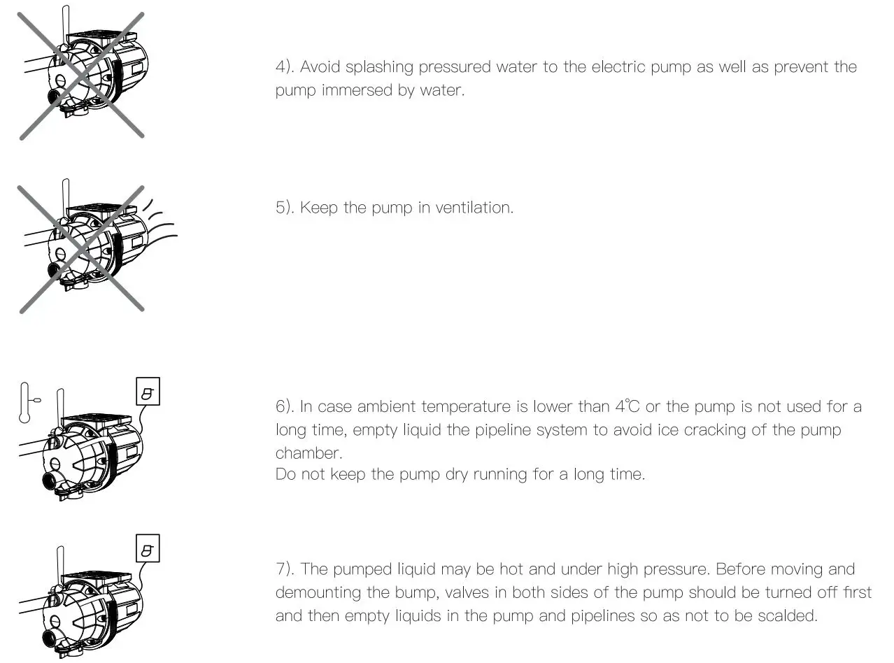 TOPSHAK TS-WP2 Garden Water Pump User Manual - Safety Precautions