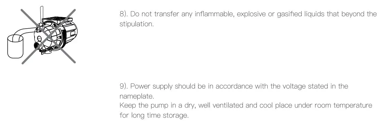 TOPSHAK TS-WP2 Garden Water Pump User Manual - Safety Precautions