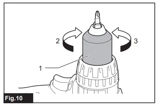 Installing or removing driver bit