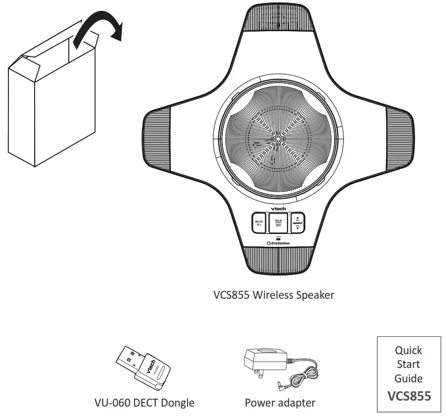 vtech DECT USB Expansion Speakerphone- What’s in the box