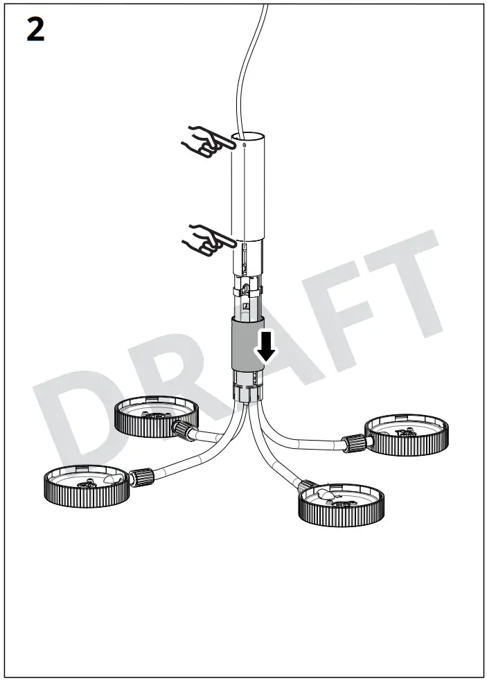IKEA 404.884 52 STORSLINGA 8 Armed LED Chandelier - fig 2