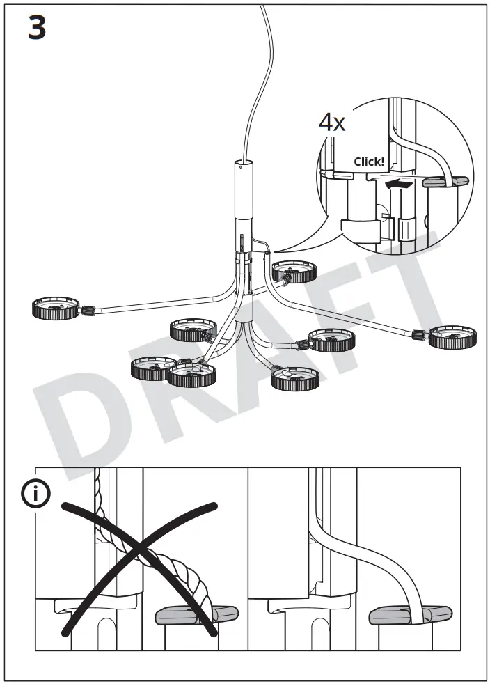 IKEA 404.884 52 STORSLINGA 8 Armed LED Chandelier - fig 3
