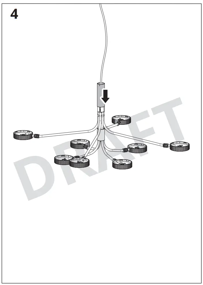 IKEA 404.884 52 STORSLINGA 8 Armed LED Chandelier - fig 4