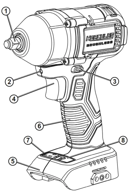 HERCULES HCB82B 38 Brushless Impact Wrench - fig