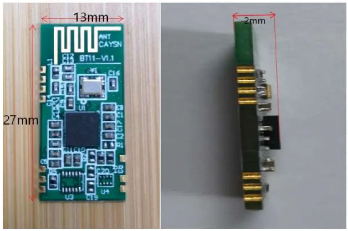 KLMKBM-01 Bluetooth module Dimensions