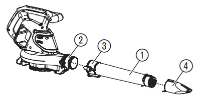 GARDENA 9338 PowerJet Li-40 Battery Blower - To assemble the blower tube
