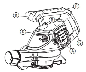 GARDENA 9338 PowerJet Li-40 Battery Blower - To start the blower