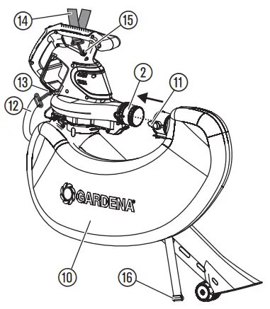 GARDENA 9338 PowerJet Li-40 Battery Blower - collection bag