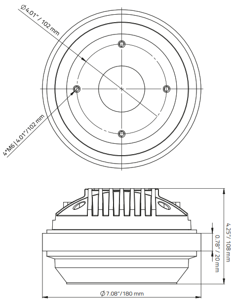 DS18 PRO-D2X 3 Inch Titanium Voice Coil Bolt-On Compression Driver - fig