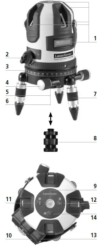 Laserliner LSL0232 PowerCross-Laser 5 Combi Cross-Line Laser with Green Laser Cross 2
